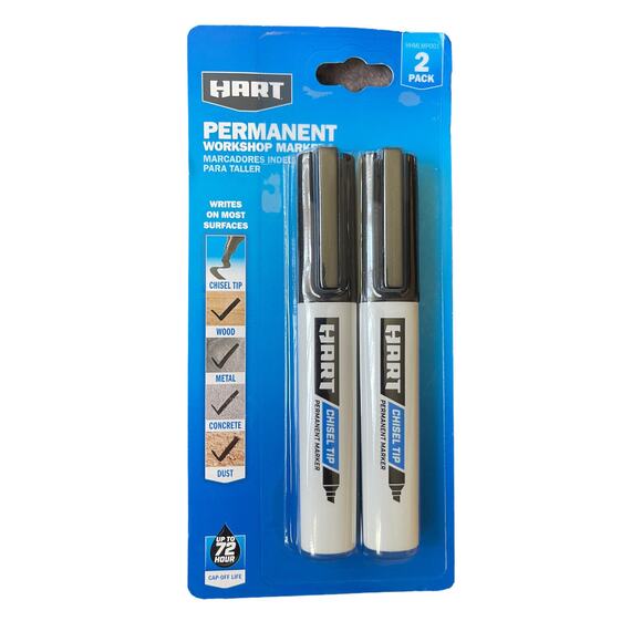 Marker Black Chisel Tip Permanent Construction Workshop Multi-Surface 2 Pack - Picture 2 of 8